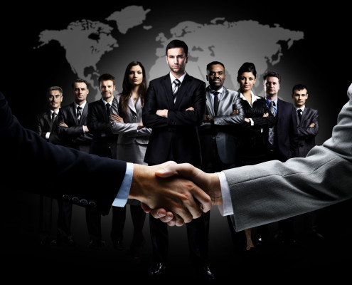 handshake isolated on business background